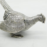 19th Century Pair of German Cast .800 Silver Pheasant Pepper Shakers Antique