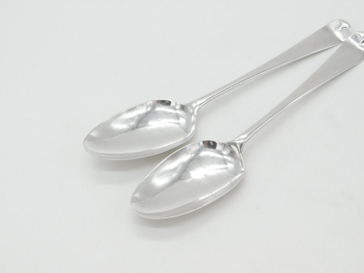 Pair of Georgian Sterling Silver Serving Spoons 1766 John Muns London Antique