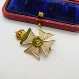 9ct Gold & Enamel Kings Royal Rifle Corps Sweetheart Brooch 1927 Antique