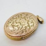 Victorian 9ct Gold Back & Front Enamel Biblical Ascension Locket Pendant Antique c1860
