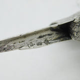 19th Century Pair of German Cast .800 Silver Pheasant Pepper Shakers Antique