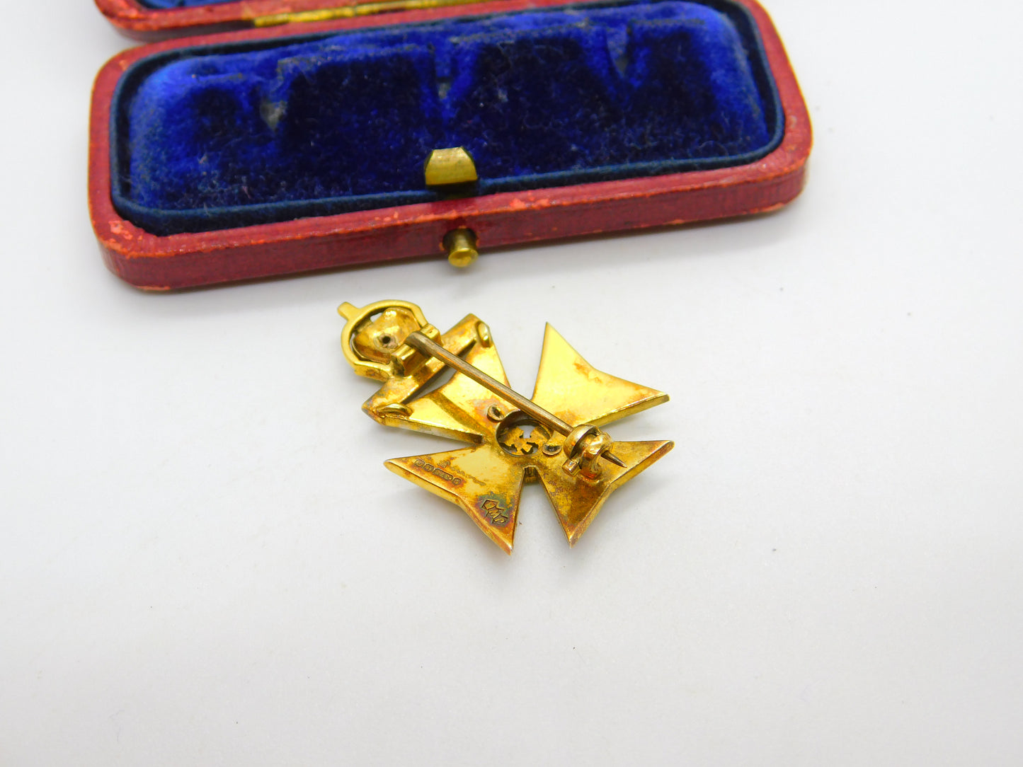 9ct Gold & Enamel Kings Royal Rifle Corps Sweetheart Brooch 1927 Antique