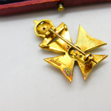 9ct Gold & Enamel Kings Royal Rifle Corps Sweetheart Brooch 1927 Antique