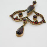 19th Century Austro-Hungarian Gold & Bohemian Garnet Lavalier Drop Pendant
