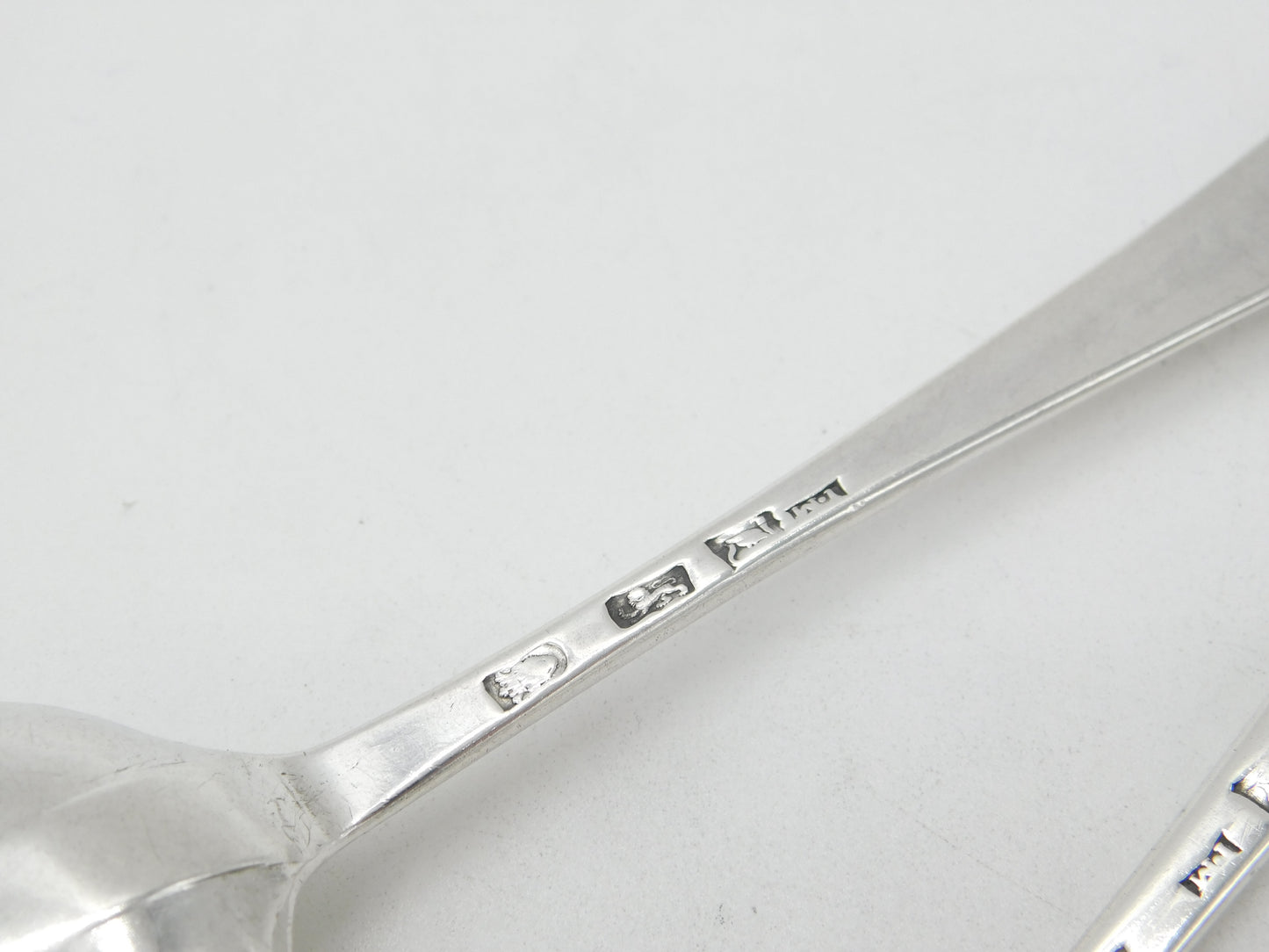 Pair of Georgian Sterling Silver Serving Spoons 1766 John Muns London Antique