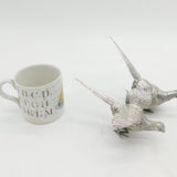 19th Century Pair of German Cast .800 Silver Pheasant Pepper Shakers Antique