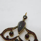 19th Century Austro-Hungarian Gold & Bohemian Garnet Lavalier Drop Pendant