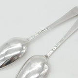 Pair of Georgian Sterling Silver Serving Spoons 1766 John Muns London Antique
