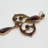 19th Century Austro-Hungarian Gold & Bohemian Garnet Lavalier Drop Pendant