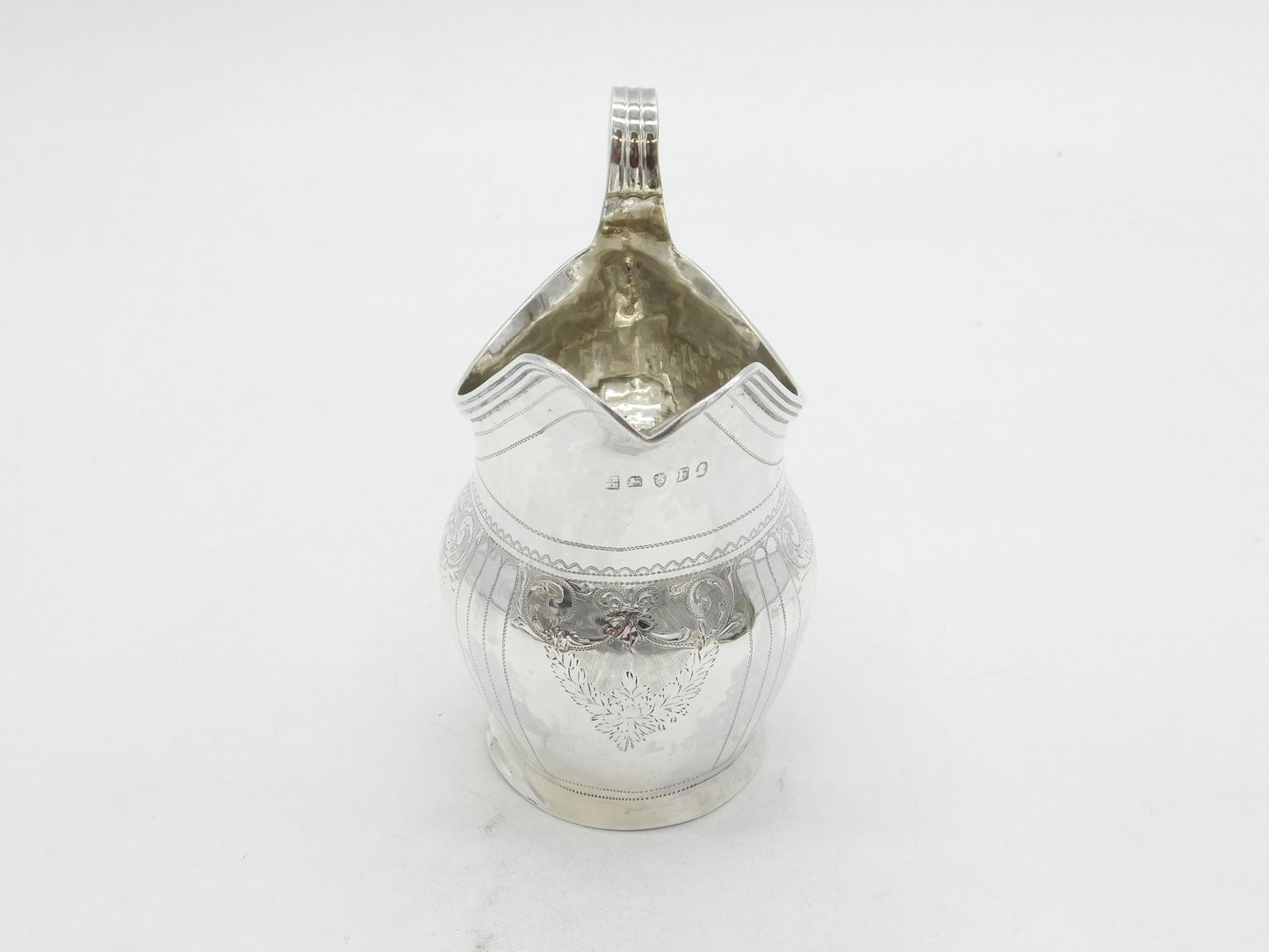 George III Sterling Silver Floral Bright Cut Cream Jug Antique 1801 London