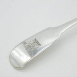 George IV Irish Sterling Silver Crested Sugar Caster Spoon Antique 1827 Dublin