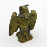 Victorian Cast Bronze Novelty Night Owl Desktop Inkwell Antique c1880