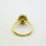 Victorian 18ct Yellow Gold, Opal & Diamond Floral Dress Ring Antique c1890