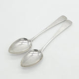Georgian Scottish Sterling Silver Serving Spoons Pair 1809 Edinburgh Antique