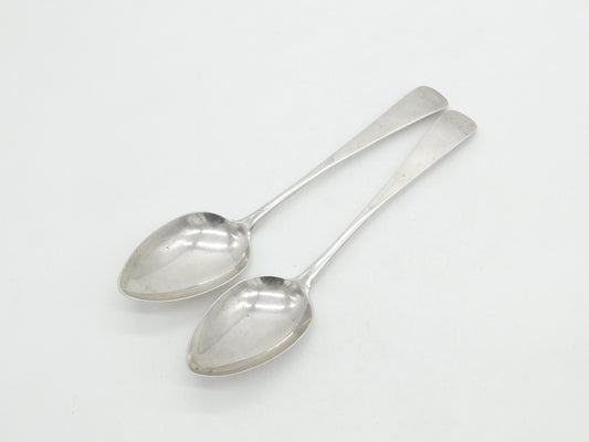 Georgian Scottish Sterling Silver Serving Spoons Pair 1809 Edinburgh Antique