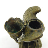 Victorian Cast Bronze Novelty Night Owl Desktop Inkwell Antique c1880