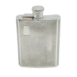 Sterling Silver Engine Turned Hip Flask Vintage 1970 Birmingham