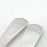 Georgian Scottish Sterling Silver Serving Spoons Pair 1809 Edinburgh Antique