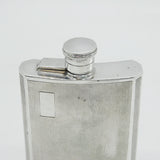 Sterling Silver Engine Turned Hip Flask Vintage 1970 Birmingham