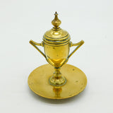 Regency Period Cast Brass Classical Urn Desktop Inkwell Antique c1830