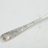 George III Sterling Silver Gilt Floral Dessert Serving Spoon Antique 1803 London