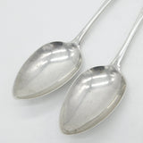 Georgian Scottish Sterling Silver Serving Spoons Pair 1809 Edinburgh Antique