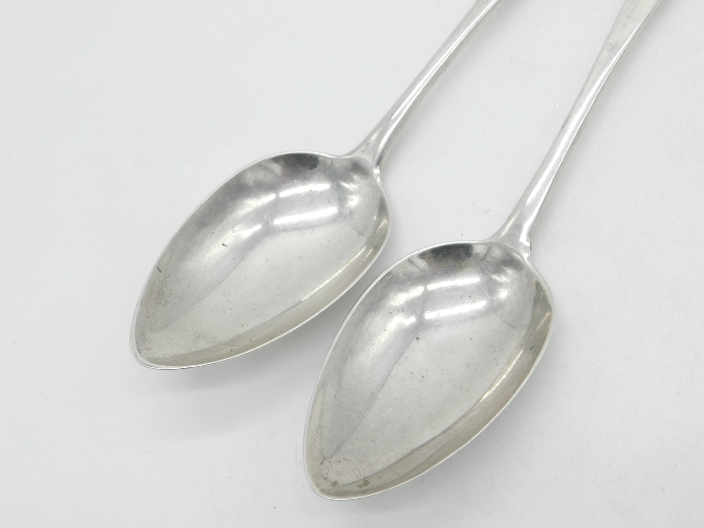 Georgian Scottish Sterling Silver Serving Spoons Pair 1809 Edinburgh Antique