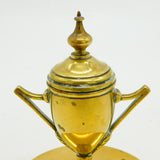 Regency Period Cast Brass Classical Urn Desktop Inkwell Antique c1830