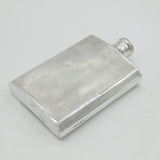 Sterling Silver Engine Turned Hip Flask Vintage 1970 Birmingham