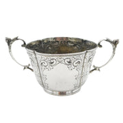 Edwardian Sterling Silver Floral Pattern Porringer Antique 1902 London
