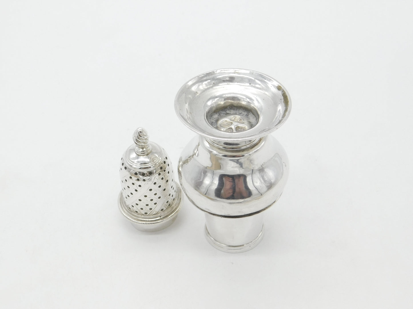 Georgian Sterling Silver Muffineer Sugar Caste 1761 London John Delmester