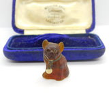 Czechoslovakian Amber Glass Pug Dog Cracker Charm or Keepsake Antique c1920