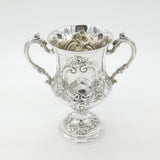 Victorian Sterling Silver Floral Repousse Trophy Cup 1869 Henry Holland Antique