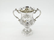 Victorian Sterling Silver Floral Repousse Trophy Cup 1869 Henry Holland Antique