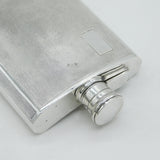 Sterling Silver Engine Turned Hip Flask Vintage 1970 Birmingham