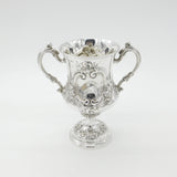 Victorian Sterling Silver Floral Repousse Trophy Cup 1869 Henry Holland Antique