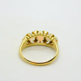 Victorian 18ct Gold Graduating Five-Stone Opal & Diamond Boat Ring Antique c1880