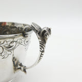 Edwardian Sterling Silver Floral Pattern Porringer Antique 1902 London