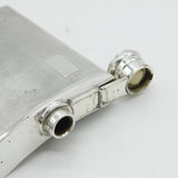 Sterling Silver Engine Turned Hip Flask Vintage 1970 Birmingham