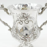 Victorian Sterling Silver Floral Repousse Trophy Cup 1869 Henry Holland Antique