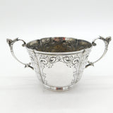 Edwardian Sterling Silver Floral Pattern Porringer Antique 1902 London