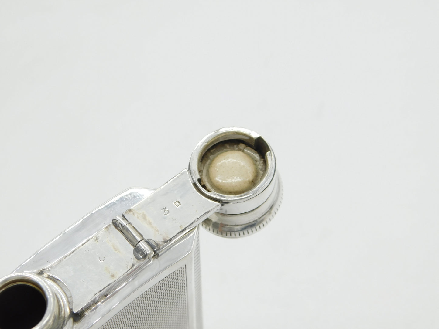 Sterling Silver Engine Turned Hip Flask Vintage 1970 Birmingham