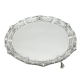 George III Sterling Silver Floral Pattern Salver Dish Antique 1768 London