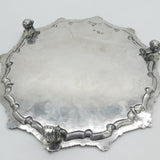 George III Sterling Silver Heraldic Crested Salver Dish Antique 1764 London