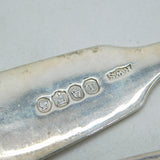 Victorian Irish Sterling Silver Rat Tail Serving Spoon Pair 1839 Dublin Antique