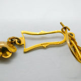 Pair of 9ct Yellow Gold Edwardian Style Floral Drop Earrings Vintage c1970s