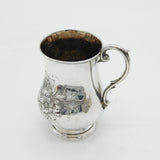 Victorian Sterling Silver Floral Pattern Christening Mug Antique 1893 Birmingham