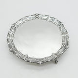 George III Sterling Silver Floral Pattern Salver Dish Antique 1768 London