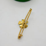 Victorian 15ct Gold, Green Enamel & Seed Pearl Shamrock Brooch Antique c1880