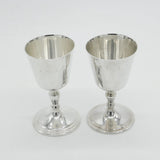 Pair of Sterling Silver Raised Wine Golbets Chalices 1973 London Vintage
